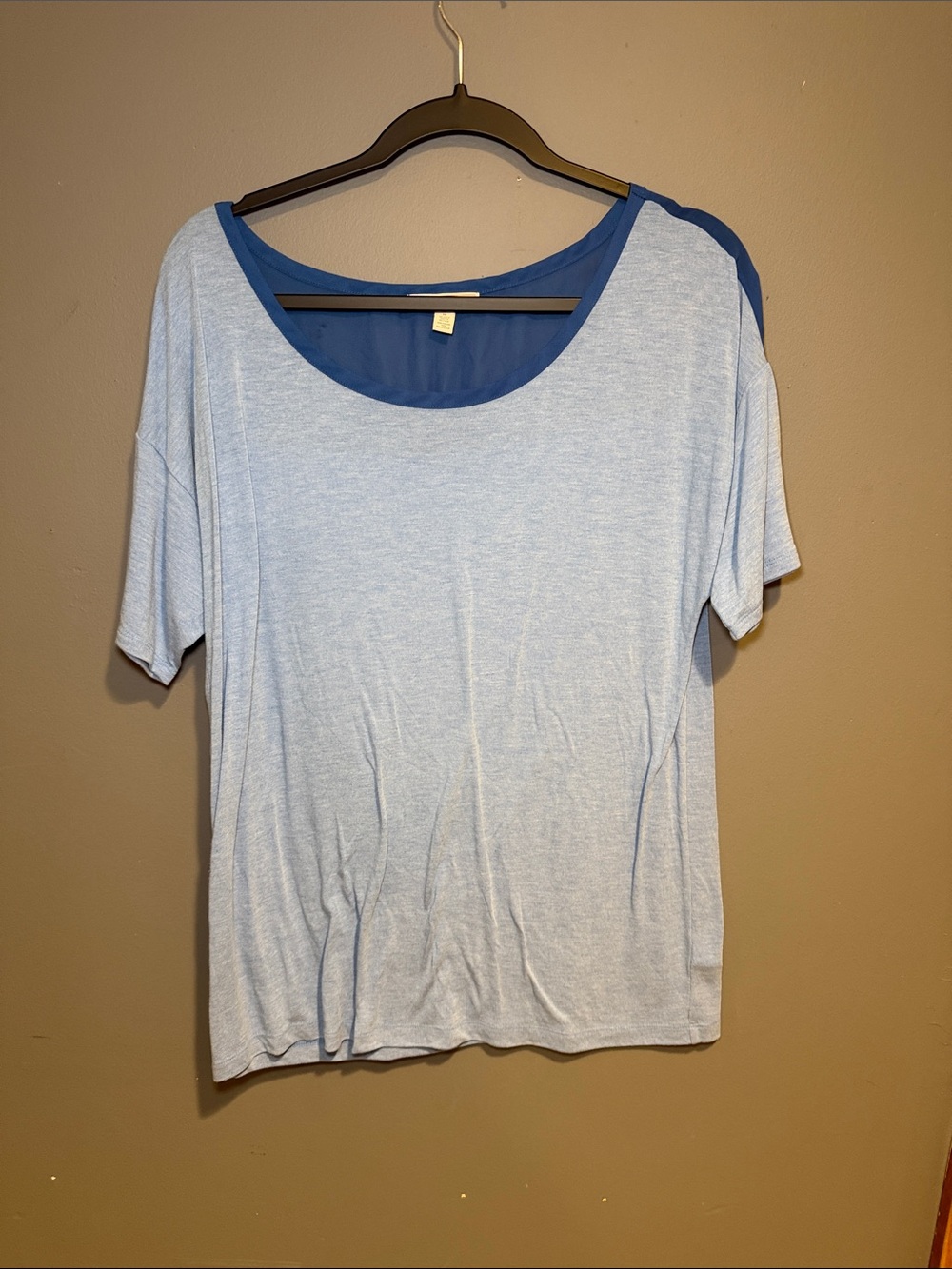 Light Blue Scoop Neck Women’s Top